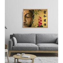 Ahşap Çerçeveli Tek Parça Oturma Odası Salon Mutfak Dekoratif Tablo