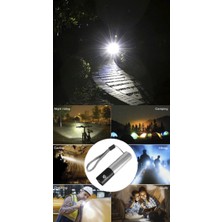Renkli Çiçekler USB Şarj Edilebilir Mini LED El Feneri 3 Aydınlatma Modu Su Geçirmez Pik Yakınlaştırma