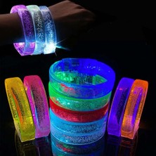 Vexor Mavi LED Işıklı Baskı Yapılabilen Pilli Bileklik Bilezik 1,5 cm Genişlik