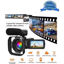 LTG Nova 4K Vlog Dijital Video Kamera Wifi 48MP 16X Kaydedici Fotoğrafçılık 3.0’’ıps Dokunmatik Ekran Mikrof