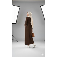 Kadın Uzun Triko Elbise – %100 Akrilik – Bisiklet Yaka – Rahat ve Şık Kışlık Model
