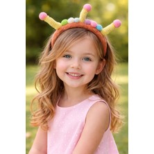 Gigi Giyim Peluş Ponpon Figürlü Anten Detaylı Çocuk Taç