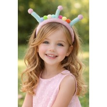 Gigi Giyim Peluş Ponpon Figürlü Anten Detaylı Çocuk Taç
