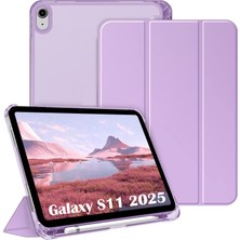M.TK Moveteck Samsung Galaxy Tab S11 11 Inç 2025 Kılıf Smart Uyku Modlu S Pen Kalem Bölmeli Standlı Arkası Renkli Kapak SM-X730 X736 X736B