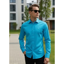 Yusgos Erkek Regular Kalıp Uzun Kol Kolay Ütülenir Pamuklu Gömlek