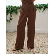 Ayshan Kahverengi Düz Paça Pantolon