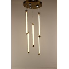 GN Gen Aydınlatma Lüks Eskitme Bronz Tepsi 5li Silindir Çubuk Model Modern Sarkıt Avize