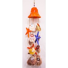 Zisayt Deniz Kabuklu Deniz Yıldızlı Dekoratif Rüzgar Çanı Duvar Bahçe Balkon Süsü Ev Dekor