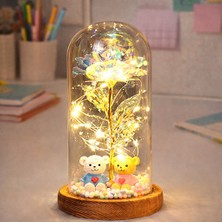 Mdstech Cam Fanus Işıklı Gül – Sevgiliye Romantik Hediye LED Dekor Lamba