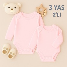 Bezhane 2'li %100 Pamuklu Uzun Kollu Zıbın/çıt Çıtlı Body 3 Yaş/98 cm