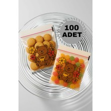 HYD Desenli Bantlı Şeffaf Poşet Hediyelik Kendinden Yapışkanlı Jelatin 10X15CM 100 Adet