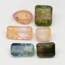 Aries 12.39CT T.w 6pcs Lot  Pear & Octagon Natural Tourmaline - Unheated Africa Gems