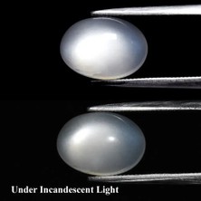 Aries 3.26CT Oval Cabochon Natural White Cat's Eye Moonstone - Africa Gemstone