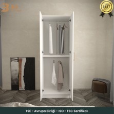 B3 Concept 2 Kapaklı Gardırop Askılı Demonte Elbise Dolabı Beyaz