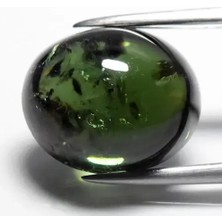 Aries 6.32CT Oval Cabochon Natural Green Tourmaline - Unheated Africa Gemstone
