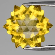 Aries 8.25CT 13.5X13.5MM Vs Snowflake Natural Yellow Quartz - Brazil Gemstone