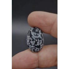 Aries 15.00CT  24.4X17MM  Natural  Oval Snowflake Obsidyen