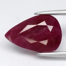 Aries 2.79CT 11.5x7.8mm Pear Purplish Red Ruby - Heated, Mozambique Gem