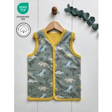 Baharda Nova Oeko Tex Sertifikalı %100 Organik Pamuk Çift Katlı Penye Bebek Yelek / Kız Erkek Çocuk Yeleği