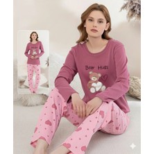Boyraz  Kadın Penye Uzun Kol Pijama Takımı