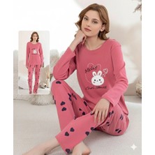 Boyraz Kadın Penye Uzun Kol Pijama Takımı