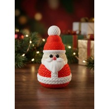 MakinoLab Örgü Desenli Noel Baba Figürü - Dekoratif Yılbaşı Süsü