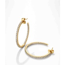 Xuping Jewelry Taşlı Halka Küpe / 18K Gold Kaplama Zarif Tasarım