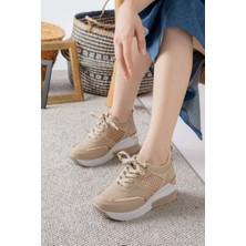 Lamiashoes Kadın  Gizli Topuk Yüksek Taban Spor Ayakkabı