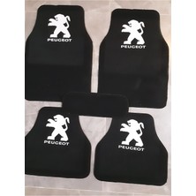 Smart Garage Peugeot 301 Logolu Siyah Çift Katlı Halı Paspas Seti
