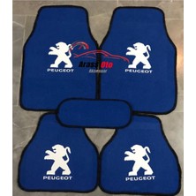 Smart Garage Peugeot 307 Logolu Mavi Halı Paspas Çift Kat