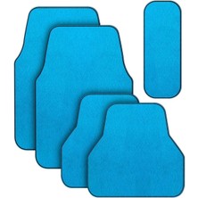 Smart Garage Gök Mavi Halı Oto Paspas Seti Siyah Kenar Dikişli - Her Araca Uygun