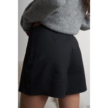 Ambar Kruvaze Kısa Şort Etek Antrasit