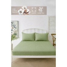 Moon Secret %100 Pamuk Çizgili Lastikli Çarşaf Seti