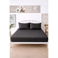 Moon Secret %100 Pamuk Çizgili Lastikli Çarşaf Seti