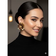 Akfecan Çelik Çiçekli Küpe