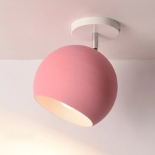 Riolight Modern Pembe Cafe,çocuk,genç Odası Için Mafsallı Hareketli Başlık 1XE27 Metal Glop Avize