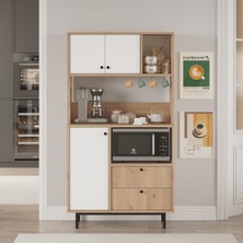 L'occi Concept Modway Serisi Kahve Köşesi Çok Amaçlı Dolap Mutfak Dolabı Sepet-Beyaz Md3-Sw