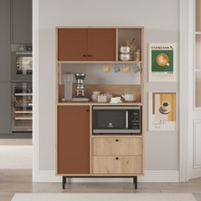 L'occi Concept Modway Serisi Kahve Köşesi Çok Amaçlı Dolap Mutfak Dolabı Sepet-Kiremit Md3-Sk