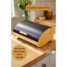 Chance Gift Bambu Ekmek Kutusu Kapaklı | Tezgah Üstü Metal Kapaklı Ahşap Ekmek Sepeti Beyaz Renk Geniş Hacim