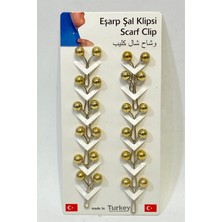 BenimMarifetlerim Incili Altın Eşarp Iğnesi 12 Adet
