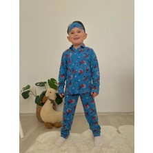 Jeliboom Spiderman Baskılı Düğmeli %100 Pamuk Erkek Çocuk Pijama Takımı