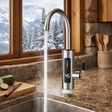 Mdstech 3000W Elektrikli Anında Sıcak Su Musluğu | Dijital Sıcaklık Göstergeli | 360° Döner Ani Su Isıtıcı Musluk