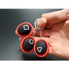 ADA 3D Squid Game Anahtarlık Seti 3'lü- Ikonik Maskeli Muhafız Tasarımlı Aksesuar