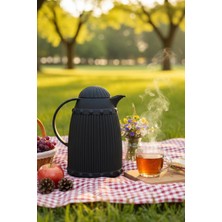 Soi Home 1 Lt Isı Yalıtımlı Çay ve Soğuk Su Termosu Siyah (12 Saat Sıcak Tutar & Içi Camdır)