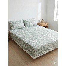 Maki Home Makiteks %100 Pamuklu Çiçek Desenli 160X200+2*(50X70) Çift Kişilik Lastikli Çarşaf ve Yastık Kılıfı