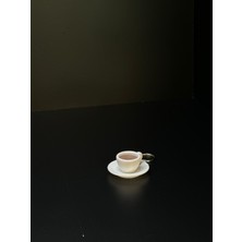 ADA 3D Espresso Türk Kahvesi Fincanı Tabaklı Anahtarlık Çanta Süsü Kahvesever Hediyesi Charm