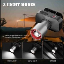 Evim Mabedim Kafa Feneri, Gold Kama GK801 LED Kafa Feneri Şarjlı ve Su Geçirmez, Zoomlu Kafa Feneri