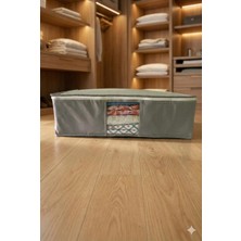 Karani Home Yatak Baza Altı Düzenleyici Çok Amaçlı 5 Adet Gri Pencereli Kıyafet Saklama Hurç 64 x 45 x 22 cm