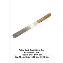 Tahta Saplı Spatül Orta Boy Paslanmaz Çelik