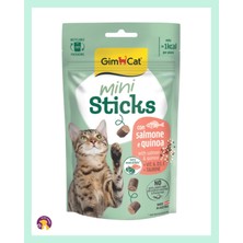 Gimcat Mini Sticks Somonlu & Kinoa Içeren Kedi Ödülü – Düşük Kalorili, Taurinli 50 gr